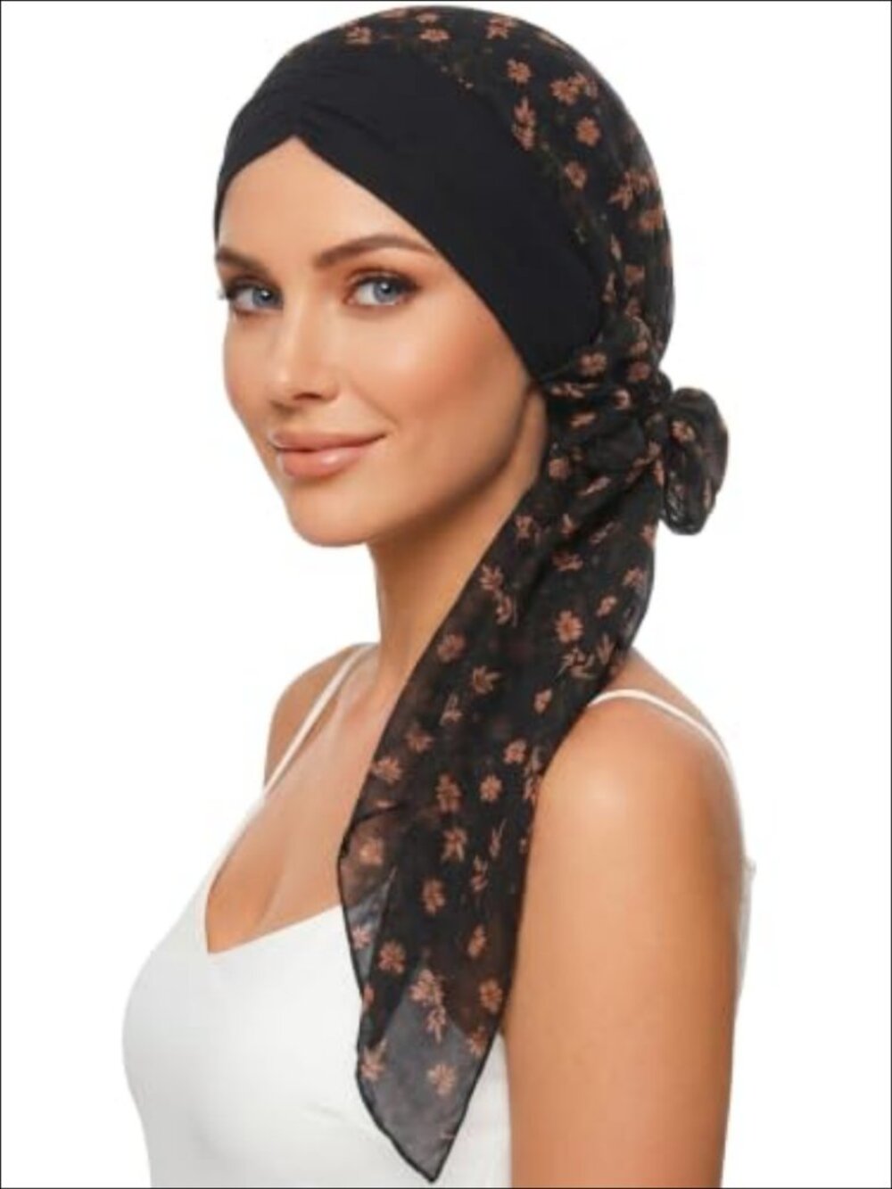 Satin Lined Chiffon Chemo Head Wrap Scarf for Women Hair Loss Sleep